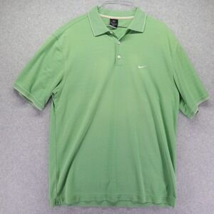 Nike Polo Shirt Mens Large Dri-Fit Green Short Sleeve Broadlands Golf Course